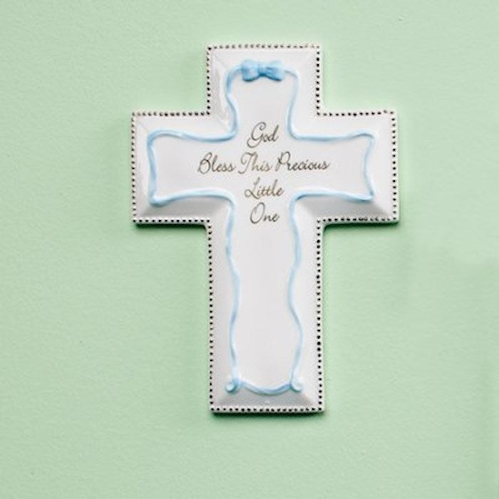 Wall Cross-Baptism-Blue (6")