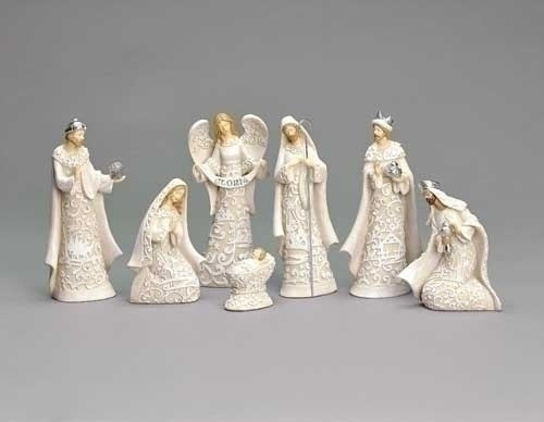 Nativity Set-7 Piece w/Angel (7.5"H)