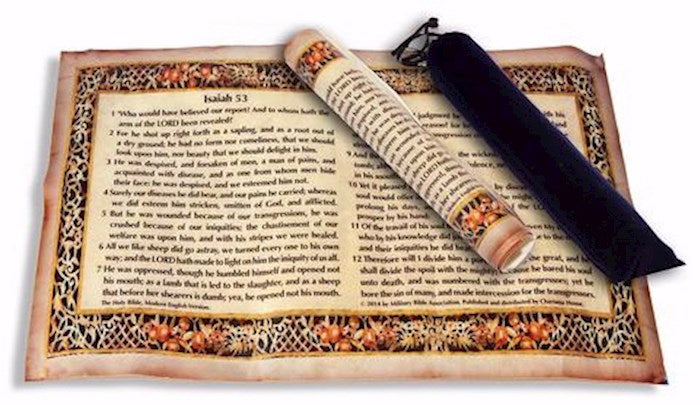 Parchment-Isaiah 53 Scroll w/Bag (10.5" x 18.5") (