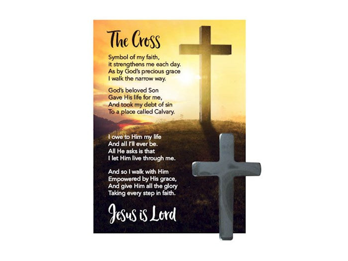 Hematite Pocket Cross w/Pocket Card (Pack Of 50)