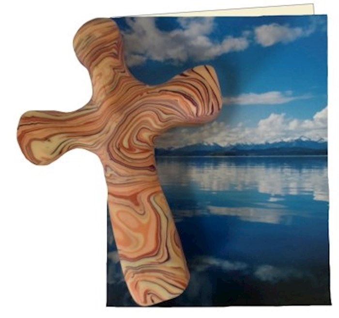 Cross-Handheld-Comforting Clay-Olive Wood (5.5" H)