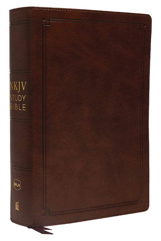 NKJV Study Bible (Comfort Print)-Mahogany Leathersoft Indexed