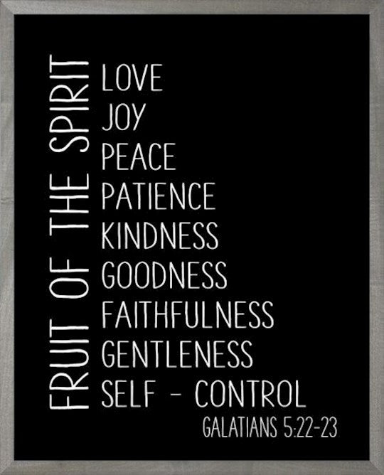 Framed Art-Fruit Of The Spirit (Black) (8 X 10) (Farmhouse Art)