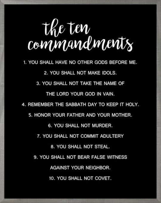 Framed Art-Ten Commandments (Black) (11 X 14) (Farmhouse Art)