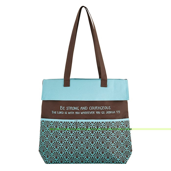 Tote Bag-Be Strong & Courageous Joshua 1:9 (13.5" X 14"/3.5" Gusset)-Canvas