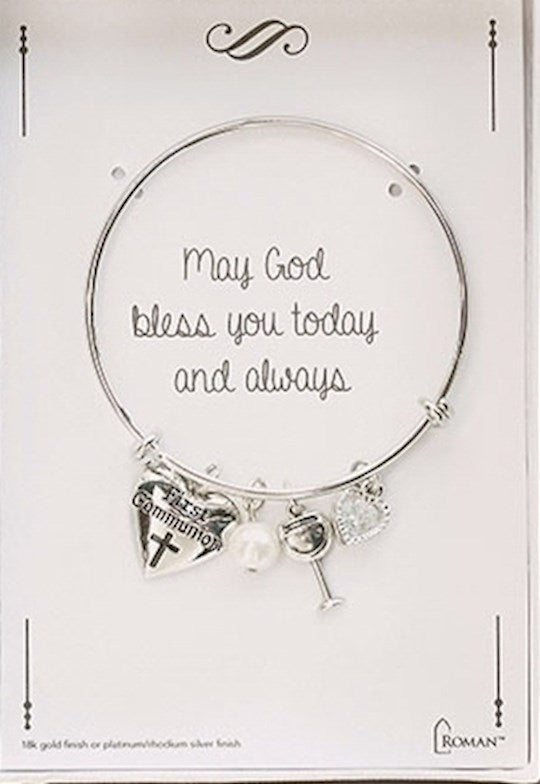 Bracelet-First Communion-Rhodium Adjustable (Carded)