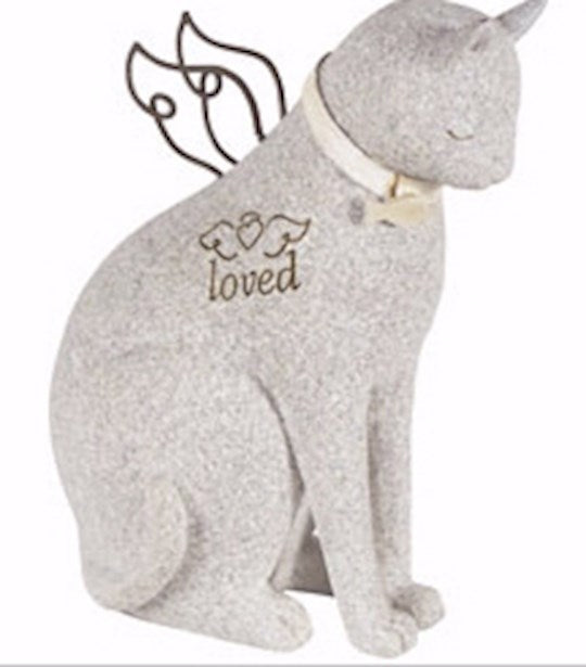 Figurine-Faithful Angels-Loved Cat (4" x 4")