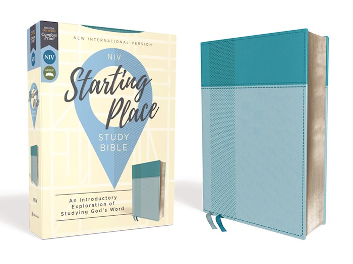 NIV Starting Place Study Bible (Comfort Print)-Aquamarine Leathersoft Indexed