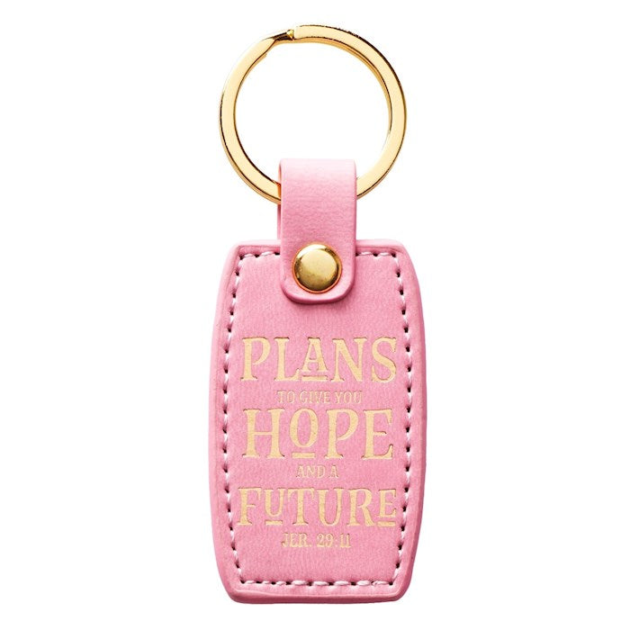 LuxLeather Keyring-Plans-Pink
