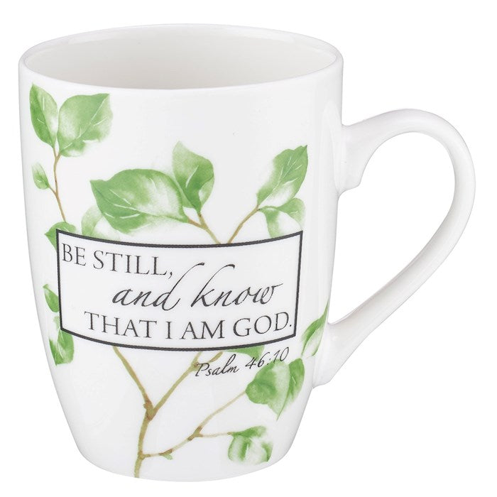 Mug-Be Still And Know w/Gift Box (Psalm 46:10) (12 Oz)-Leaves (MUG550)