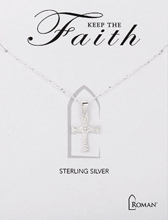 Necklace-Cross-Pave (18") (Carded)