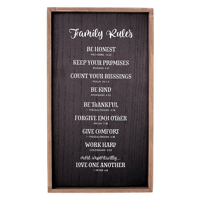 Wall Plaque-Family Rules (12 x 21)