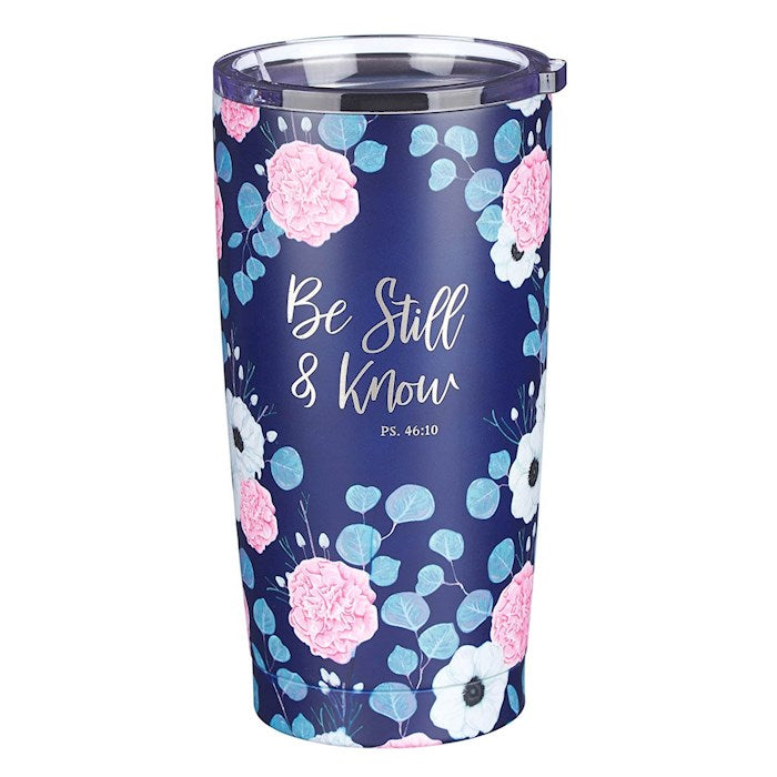 Travel Mug-Be Still-Floral (Stainless)