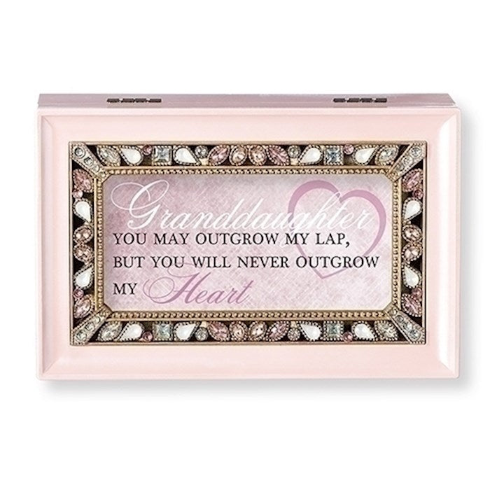 Music Box-Granddaughter-Heart-Pink/Sleeping Beauty (6.25" X 4" X 2.75)