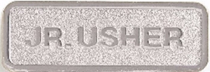 Badge-Jr Usher-Magnetic Back-Silver (2.75" x .66")