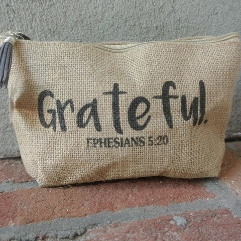 Everything Bag-Grateful Ephesians 5:20-Jute (5" x 9")