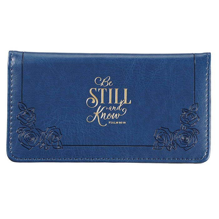 Checkbook Wallet-Be Still-Blue
