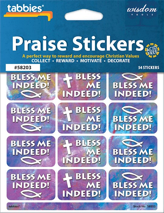 Praise Stickers-Bless Me w/Praise Chart (Pack of 54)