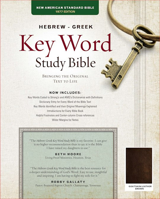 NASB 1977 Hebrew-Greek Key Word Study Bible-Brown Genuine Goatskin Leather