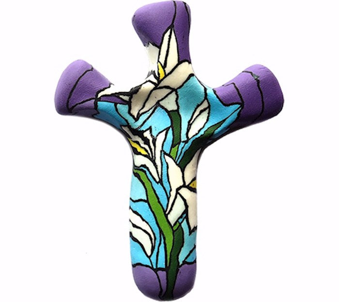 Cross-Pocket-Comforting Clay-Lily (3" H)