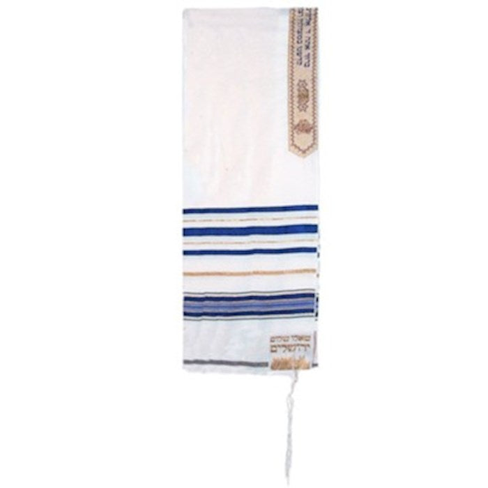 Prayer Shawl-12 Tribes-Blue Acrylic Yedhua (72" x 50") (