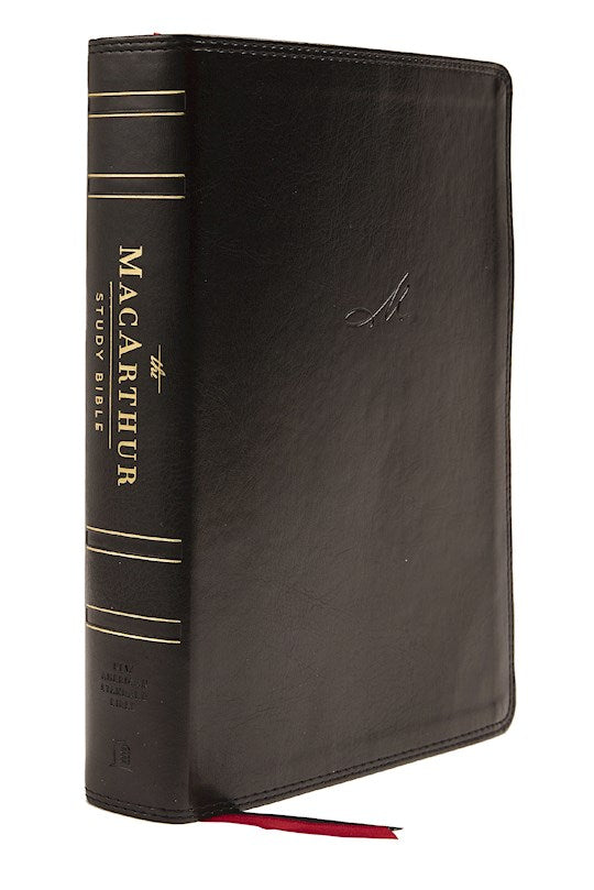 NASB 1995 MacArthur Study Bible (2nd Edition) (Comfort Print)-Black Leathersoft Indexed