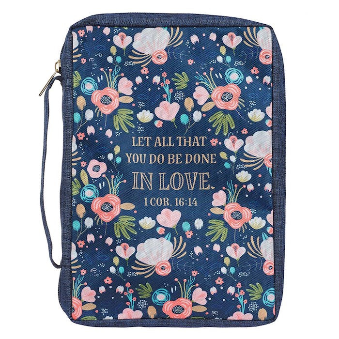 Bible Cover-Value/Teen-Let All That You Do-Navy-LRG