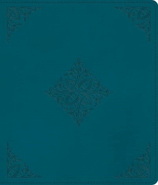 ESV Journaling Bible-Deep Teal Fleur-De-Lis Design TruTone