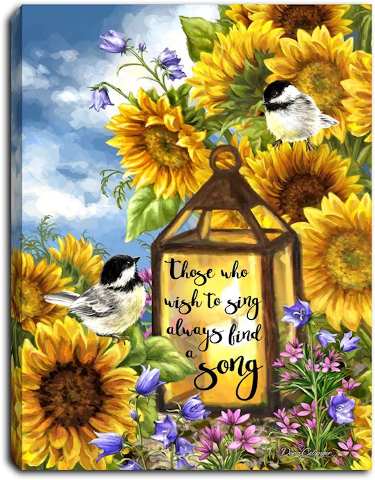 Mini Canvas-Sunflower Friends-LED Tabletop w/Timer (8" x 6")