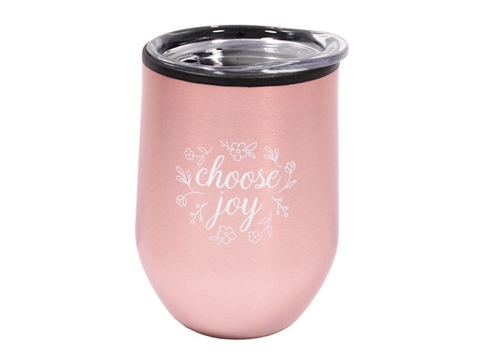 Mug Tumbler-Choose Joy-Blush Stainless (12 Oz)