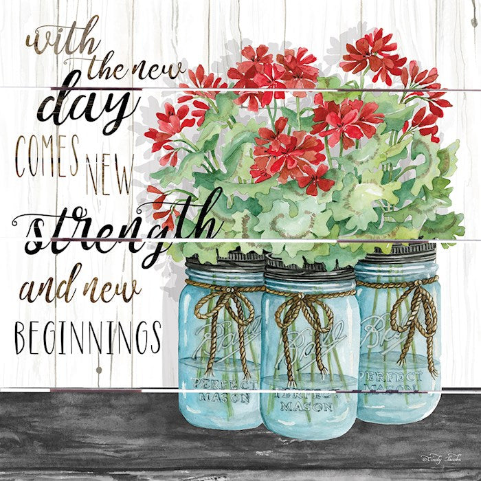 Pallet Art-Blue Jars-New Beginnings (10 X 10)