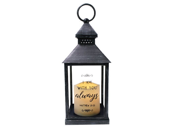 Lantern LED Candle-I Am With You Always-Black