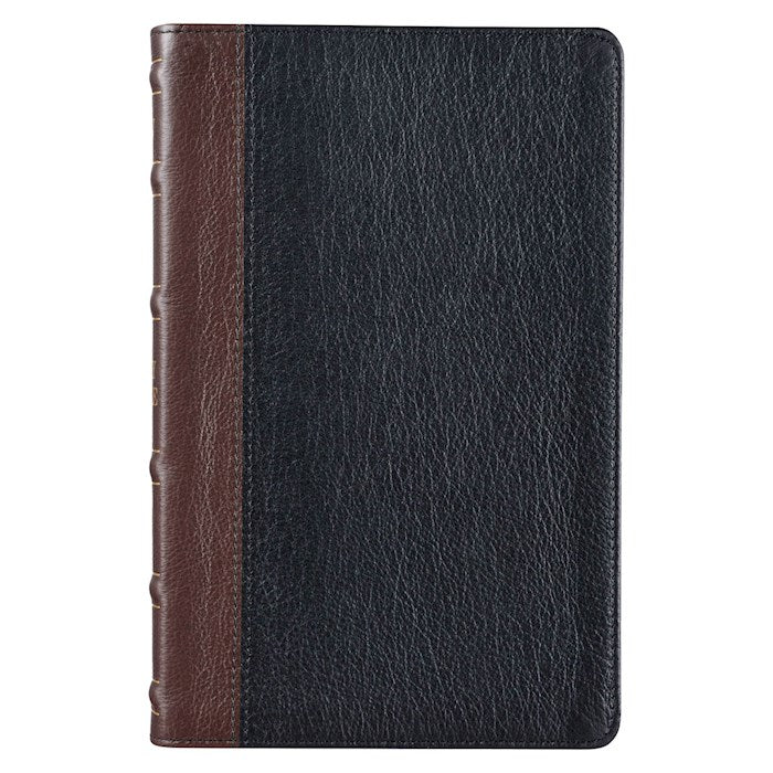 KJV Deluxe Gift Bible-Brown & Black Faux Full Grain Leather