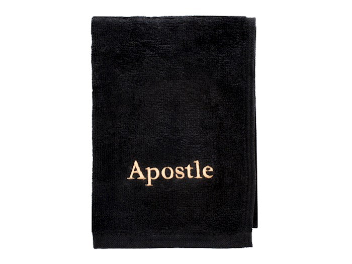 Towel-Apostle-Black w/Gold Lettering