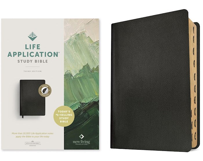 NLT Life Application Study Bible (Third Edition)-RL-Black Genuine Leather Indexed