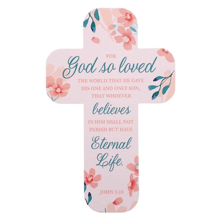 Bookmark-John 3:16-Die Cut Cross (Pack Of 12)