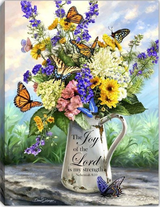 Mini Canvas-Joy Of The Lord-LED Tabletop w/Timer (8" x 6")