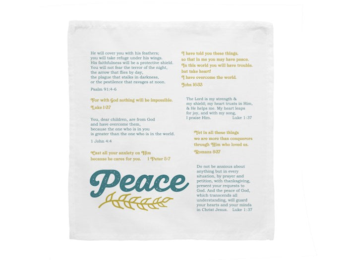 Prayers In My Pocket Cloth-Peace (8 x 8) (Pack Of 6)