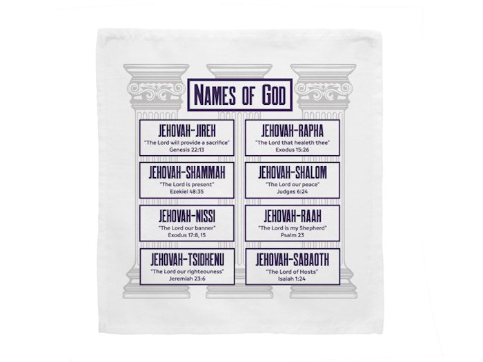 Prayers In My Pocket Cloth-Names Of God (8 x 8) (Pack Of 6)