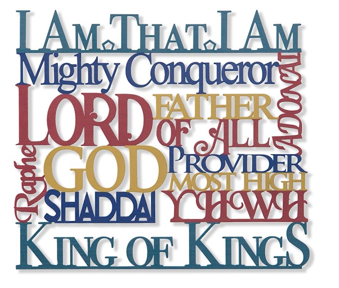 Wall Hanging-Names Of God Laser Cut Out Steel (10" x 11-1/2") (