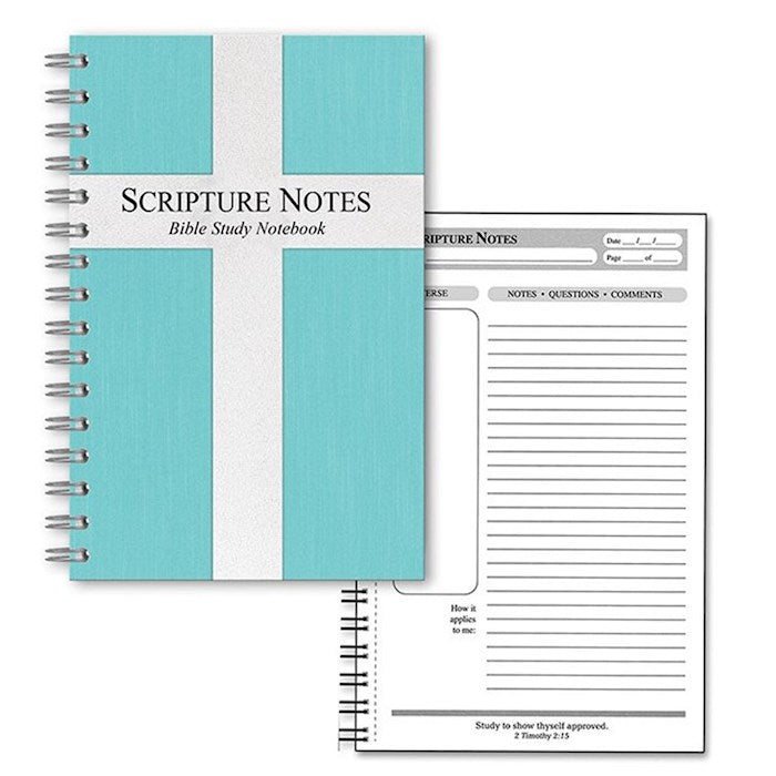 Notebook-Scripture Notes Bible Study-Cross-Tiffany Blue