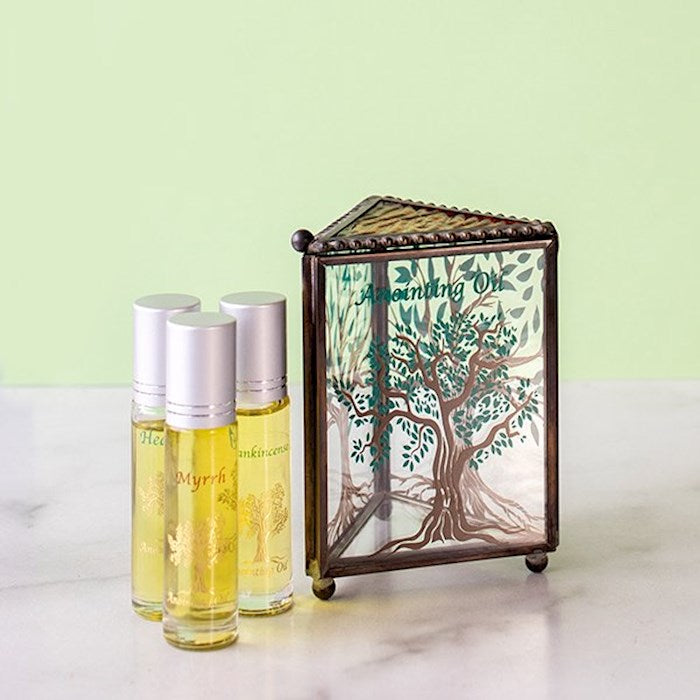 Anointing Oil-Tree Of Life Box Set Of 3-Frankincense Myrrh And Rose Of Sharon (