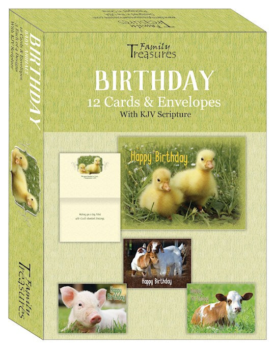 Boxed Card-Birthday-Baby Animals (Box Of 12)