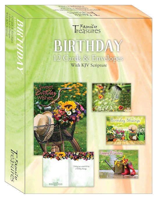 Boxed Card-Birthday-Garden Blooms (Box Of 12)