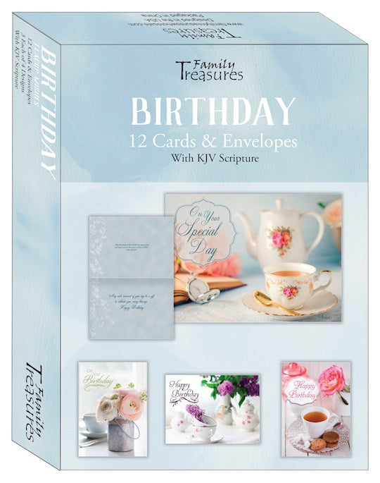 Boxed Card-Birthday-Teacup Wishes (Box Of 12)