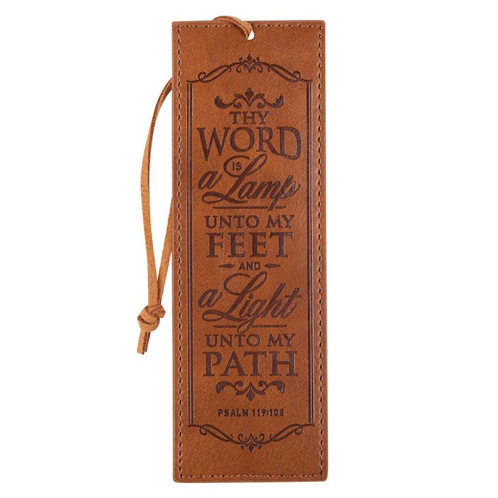Bookmark-Pagemarker-The Word Is A Lamp-Luxleather-Brown