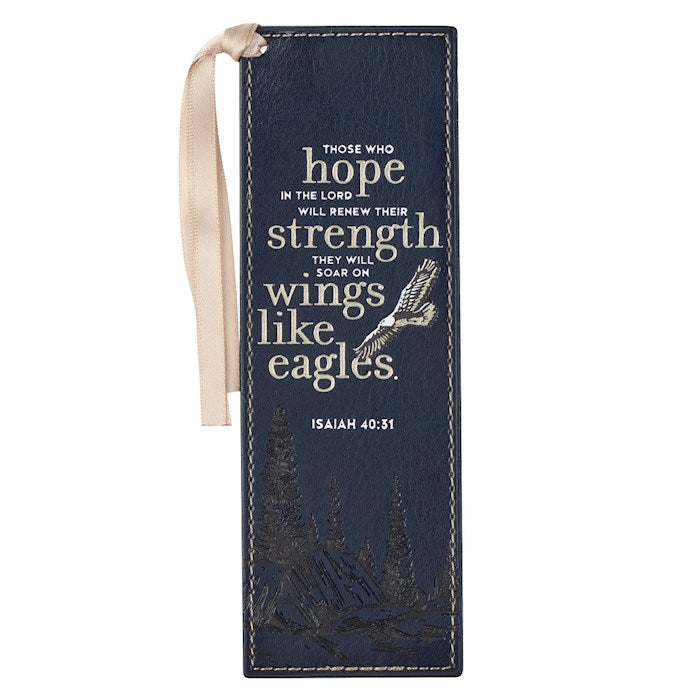 Bookmark-Pagemarker-Soar On Wings Like Eagles-Luxleather-Blue
