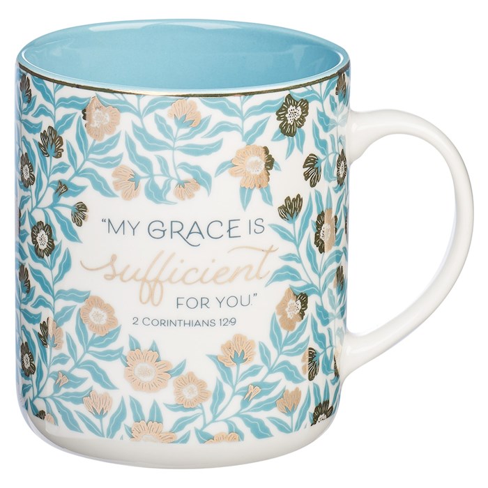 Mug-My Grace Is Sufficient For You (2 Corinthians 12:9)-Teal (MUG774)