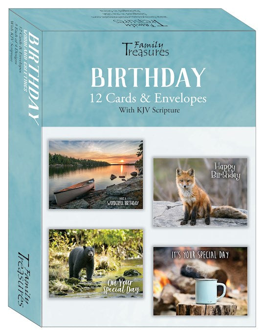 Boxed Card-Birthday-Woodland Greetings (Box Of 12)