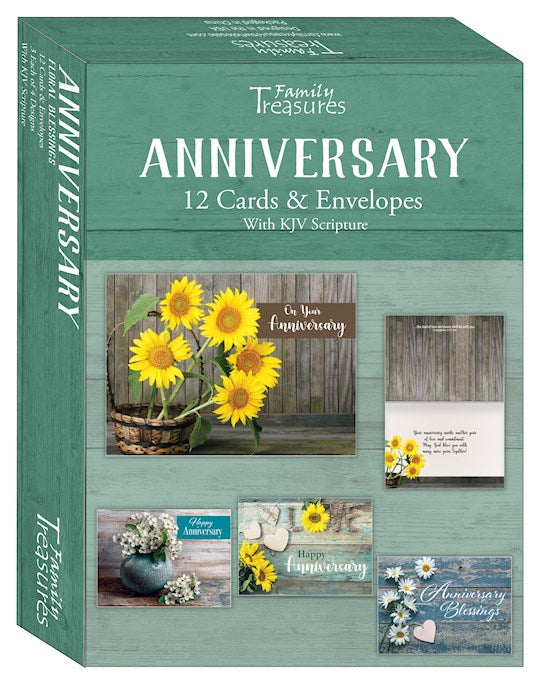 Boxed Card-Anniversary-Floral Blessings (Box Of 12)